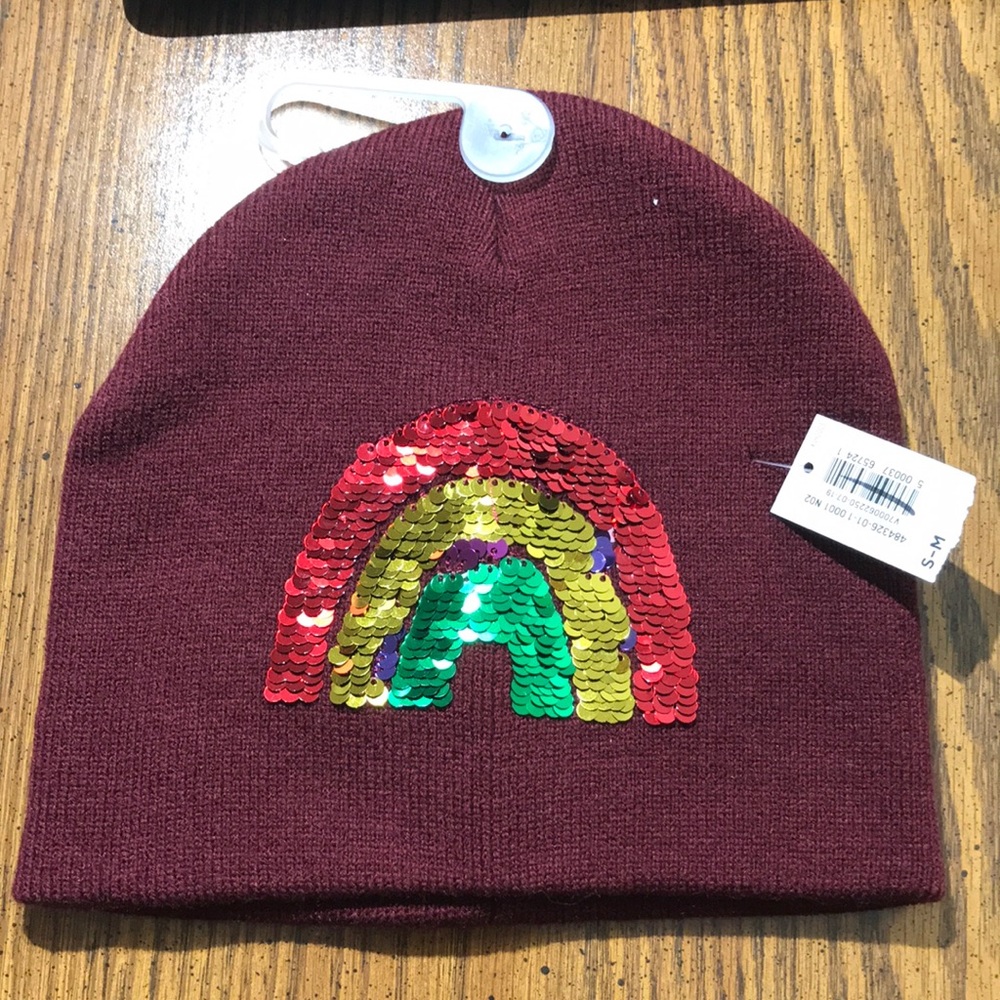 Old Navy Girl’s Sequined Cap Size S-M Burgundy